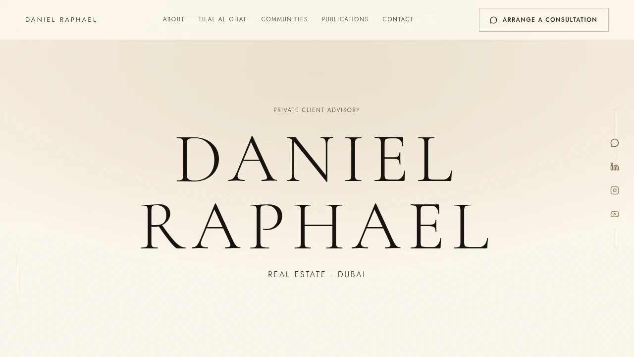 Screenshot of Daniel Raphael website